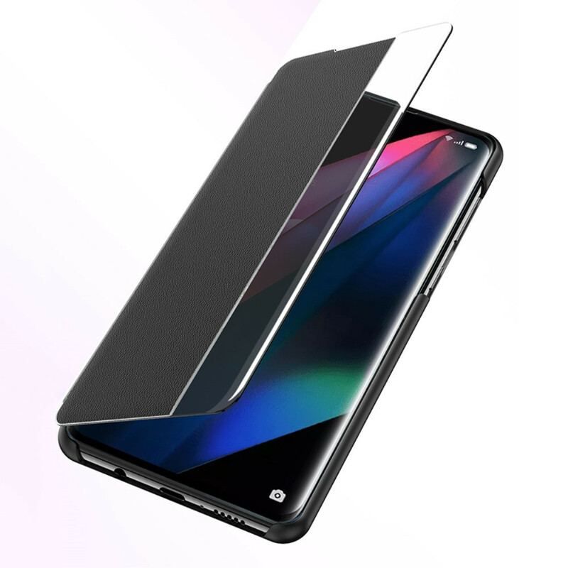 View Cover Oppo Find X3 / X3 Pro Simili Cuir Texturé