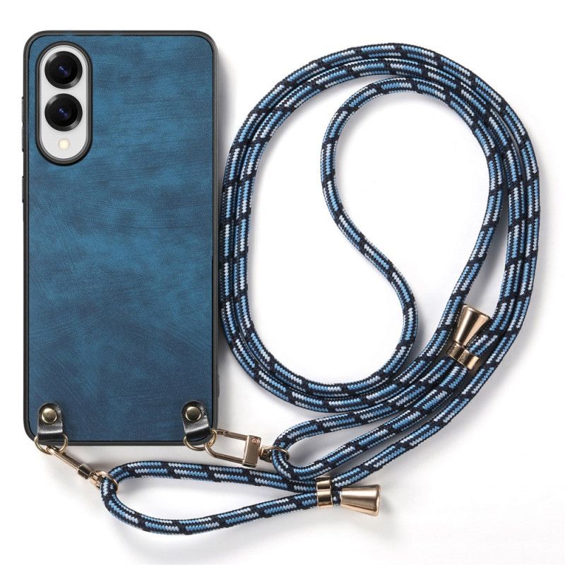 Coque à Cordon Samsung Galaxy S25 Edge Effet Cuir Vintage