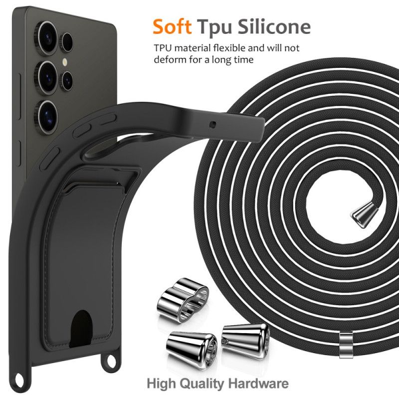 Coque à Cordon Samsung Galaxy S25 Ultra 5G Porte-Cartes