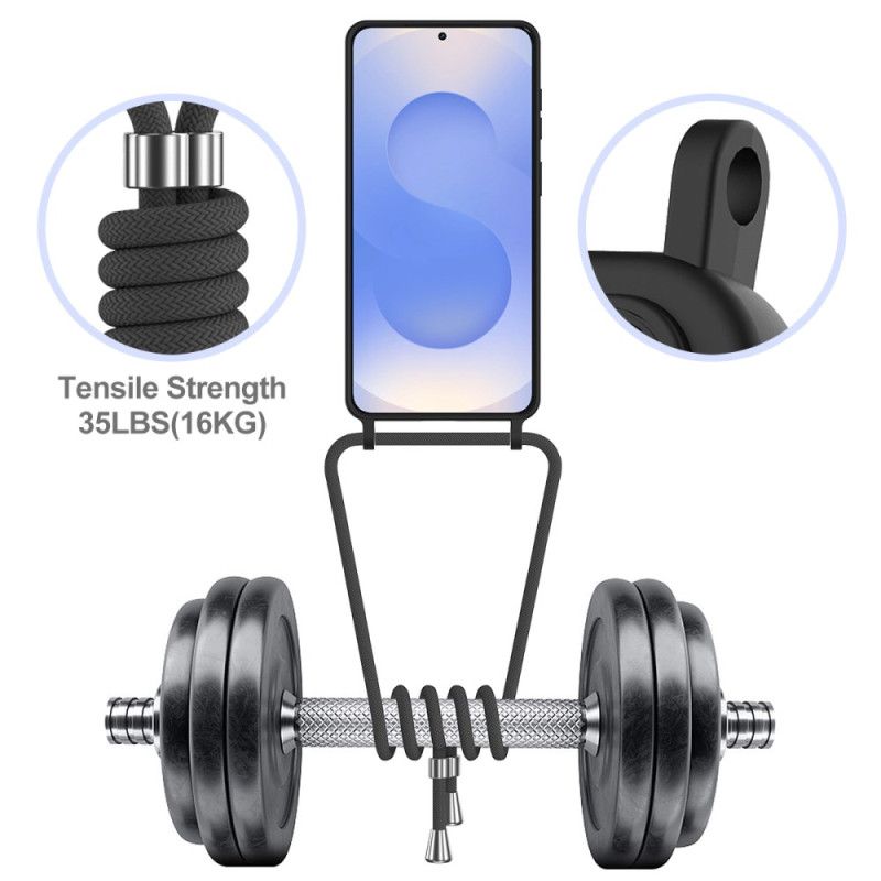 Coque à Cordon Samsung Galaxy S26 Plus Porte-Carte et Lanière