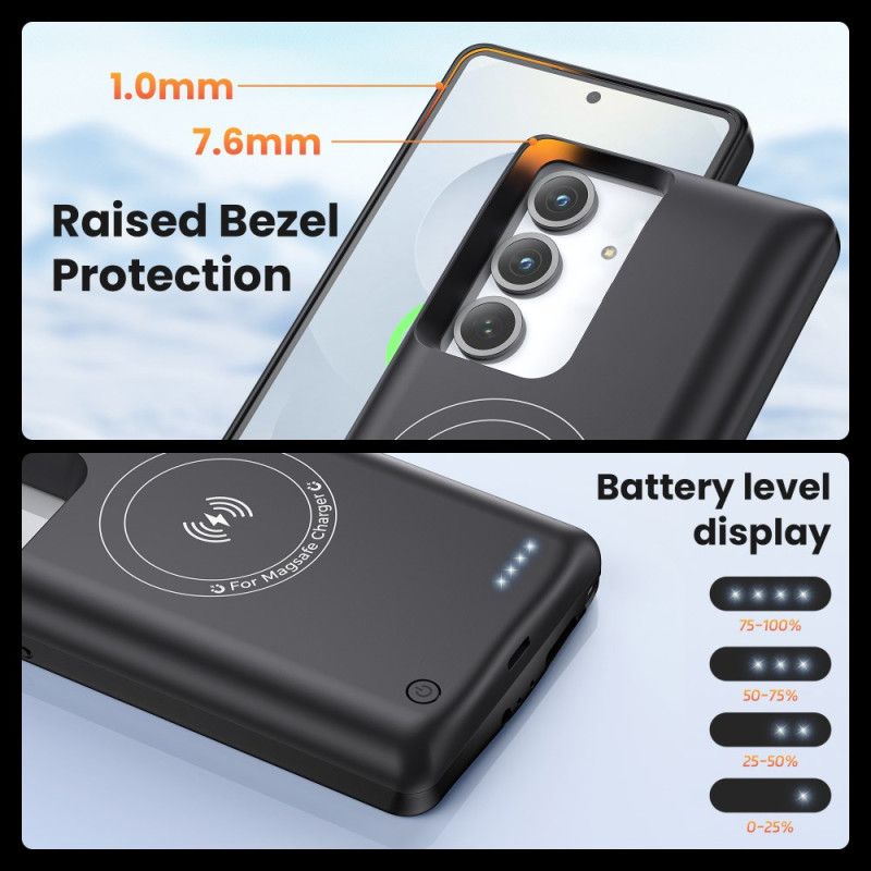 Coque Batterie 10000mAh pour Samsung Galaxy S25 Plus / S24 Plus Chargeur avec Fixation Magnétique