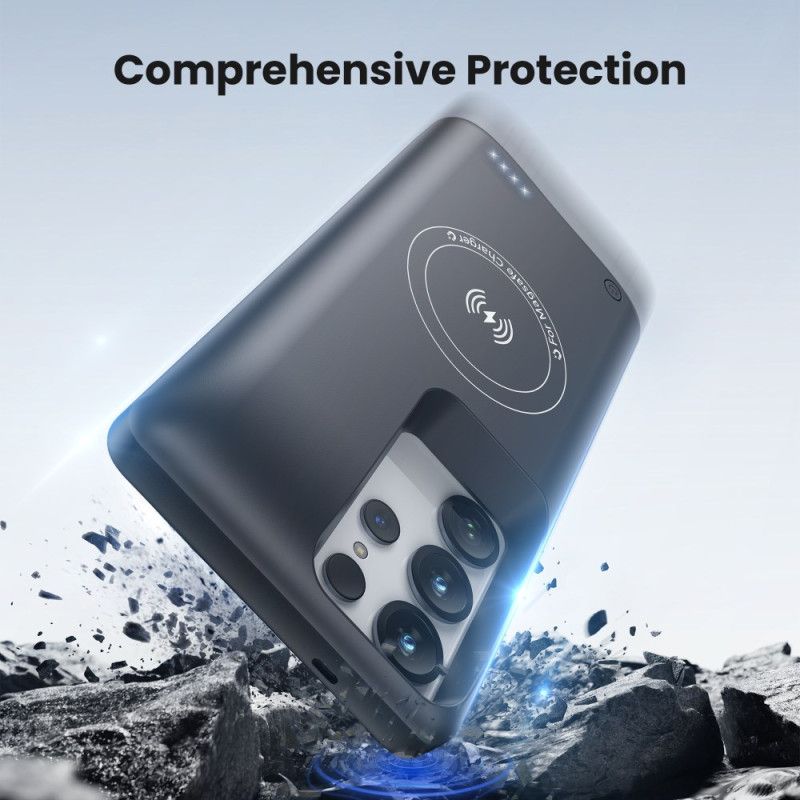 Coque Batterie 10000mAh pour Samsung Galaxy S25 Ultra Chargeur avec Fixation Magnétique