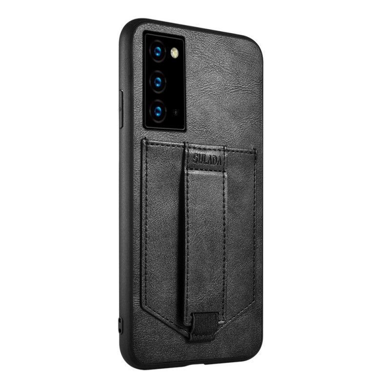 Coque iPhone X Sulada Effet Cuir Avec Porte Cartes Et Sangle