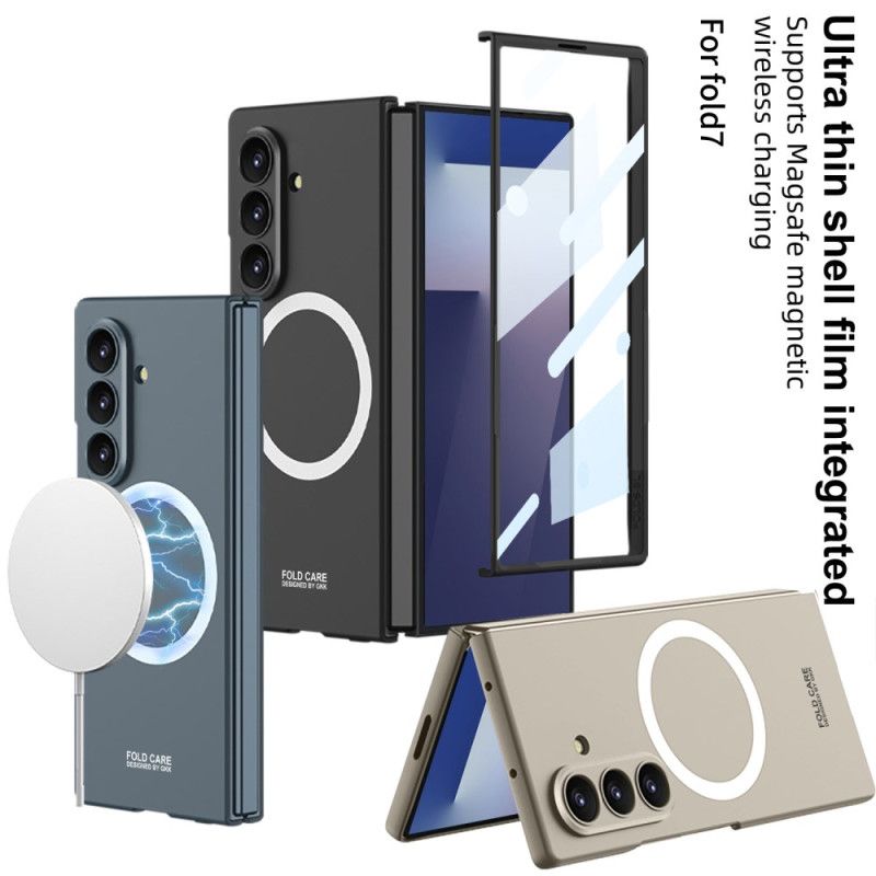 Coque Magnétique pour Samsung Galaxy Z Fold 7 Magnétique avec Protecteur Écran en Verre Trempé