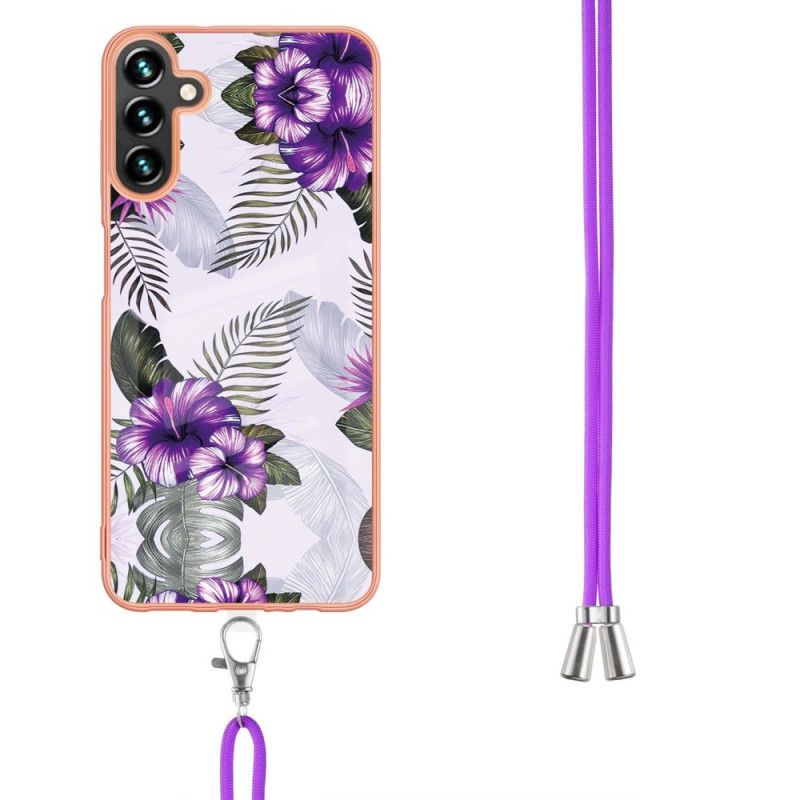 Coque Pour Samsung Galaxy A13 5G À Cordon Fleurs