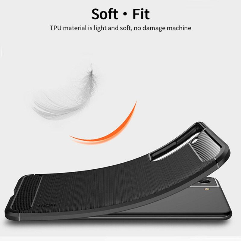 Coque Pour Samsung Galaxy S21 FE Fibre Carbone Brossée Mofi