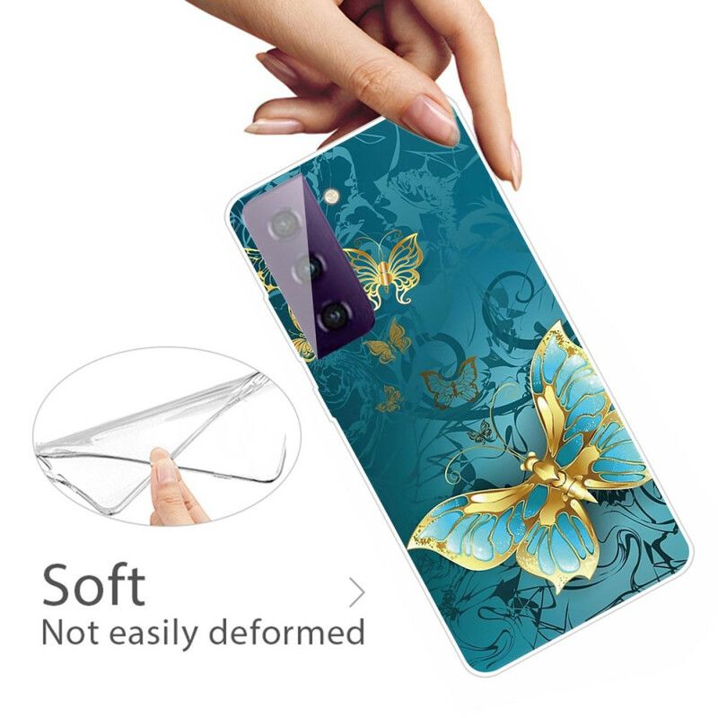 Coque Pour Samsung Galaxy S21 FE Flexible Papillons