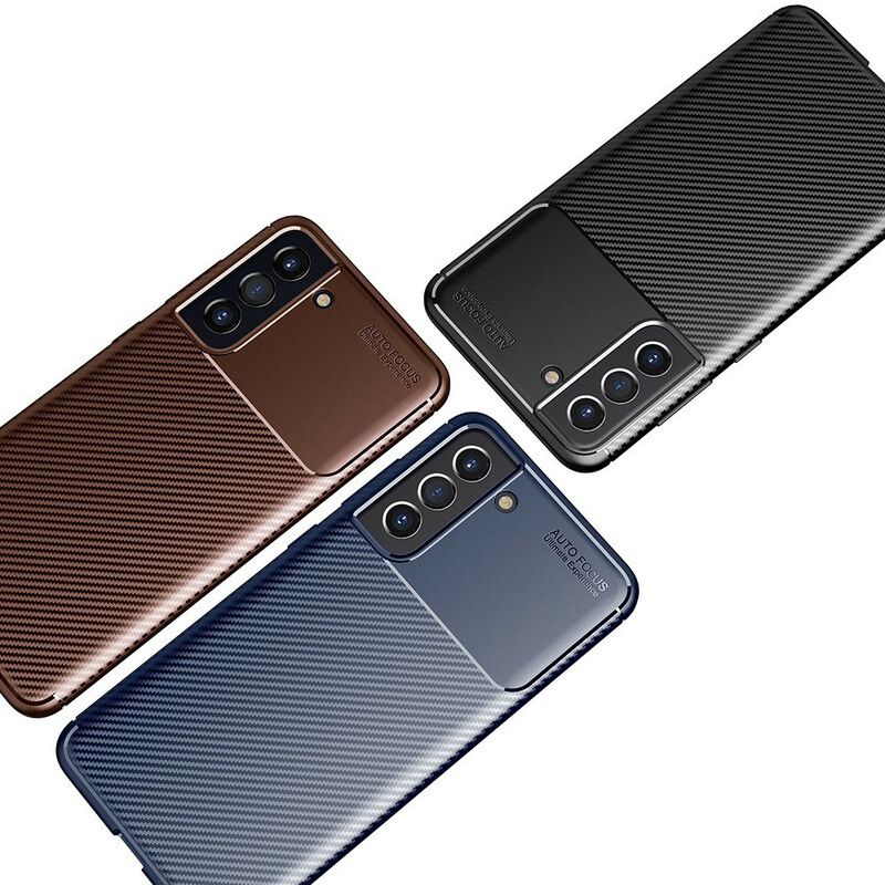 Coque Pour Samsung Galaxy S21 FE Flexible Texture Fibre Carbone