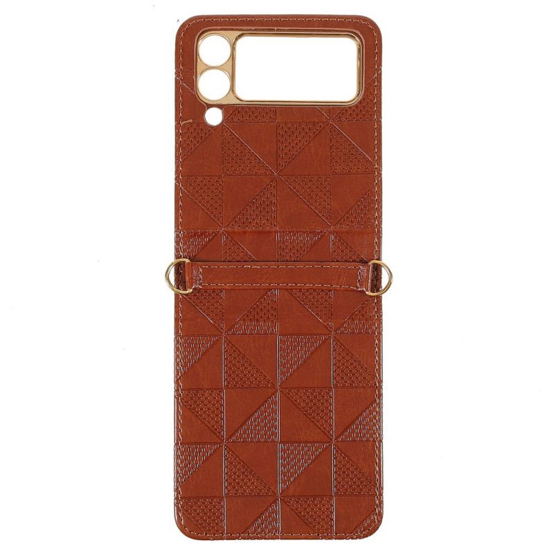 Coque Pour Samsung Galaxy Z Flip 3 5G À Cordon Simili Cuir