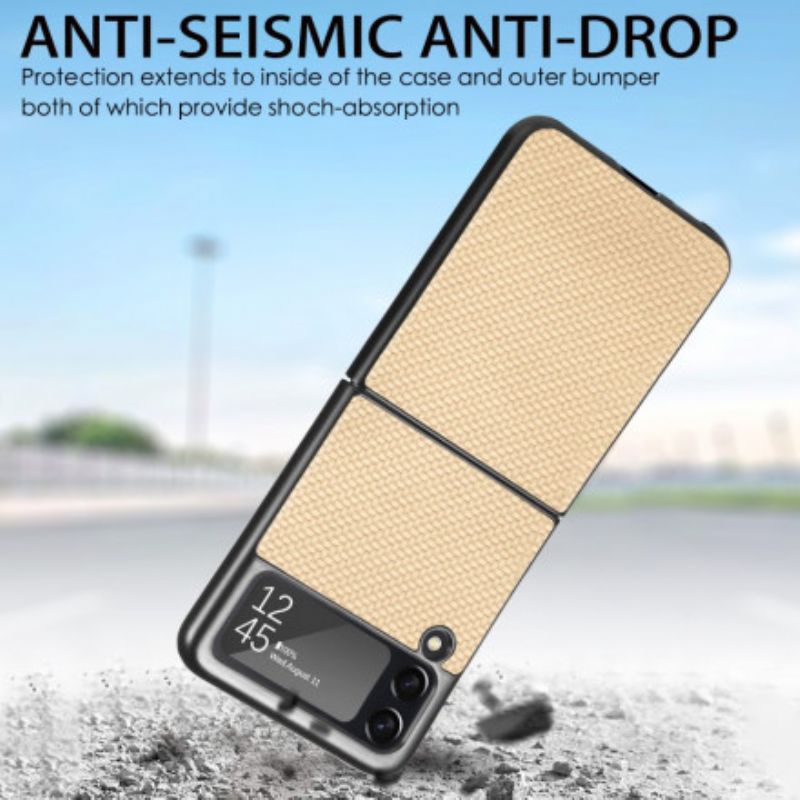 Coque Pour Samsung Galaxy Z Flip 3 5G Fibre Carbone Texturée