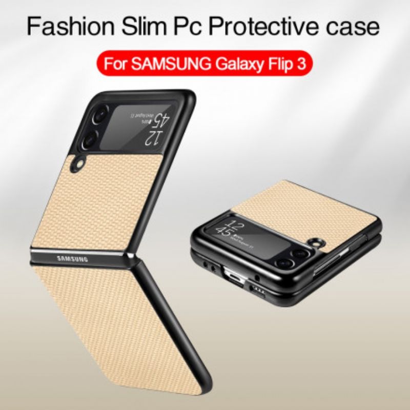 Coque Pour Samsung Galaxy Z Flip 3 5G Fibre Carbone Texturée