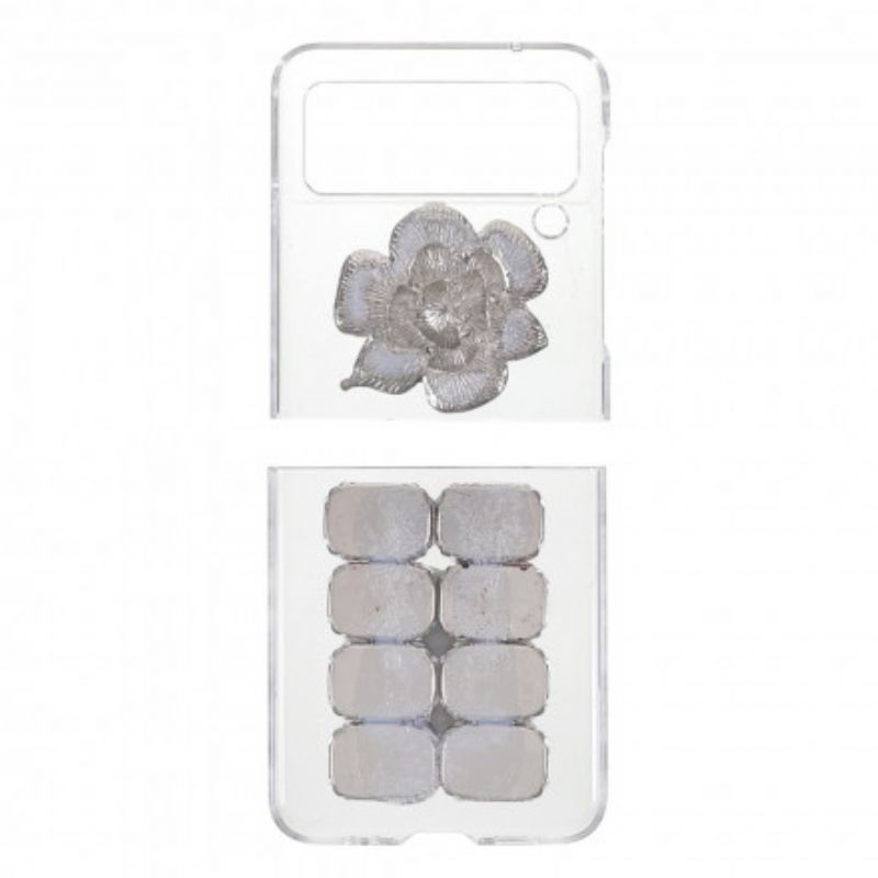 Coque Pour Samsung Galaxy Z Flip 3 5G Pierres Précieuses Fleurs