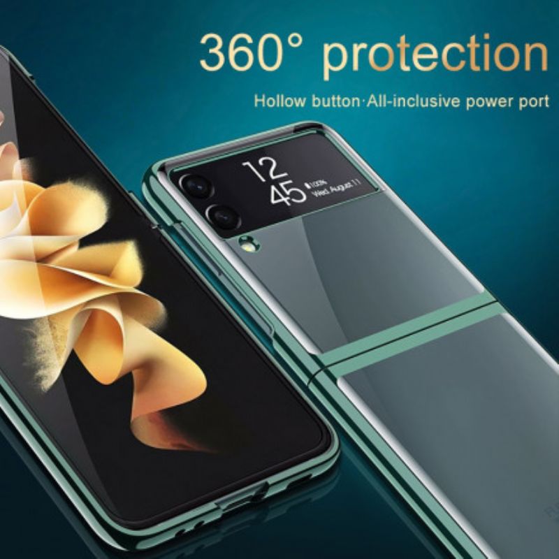 Coque Pour Samsung Galaxy Z Flip 3 5G Rebords Style Métal
