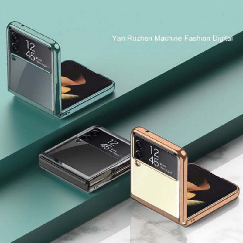 Coque Pour Samsung Galaxy Z Flip 3 5G Rebords Style Métal