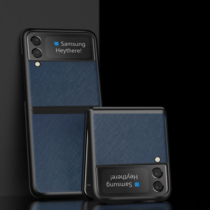 Coque Pour Samsung Galaxy Z Flip 3 5G Simili Cuir Texturé