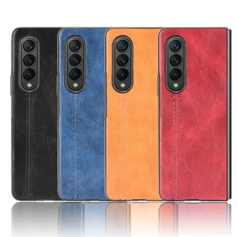 Coque Pour Samsung Galaxy Z Fold 3 5G Effet Cuir Couture