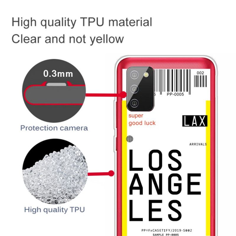 Coque Samsung Galaxy A02s Boarding Pass To Los Angeles
