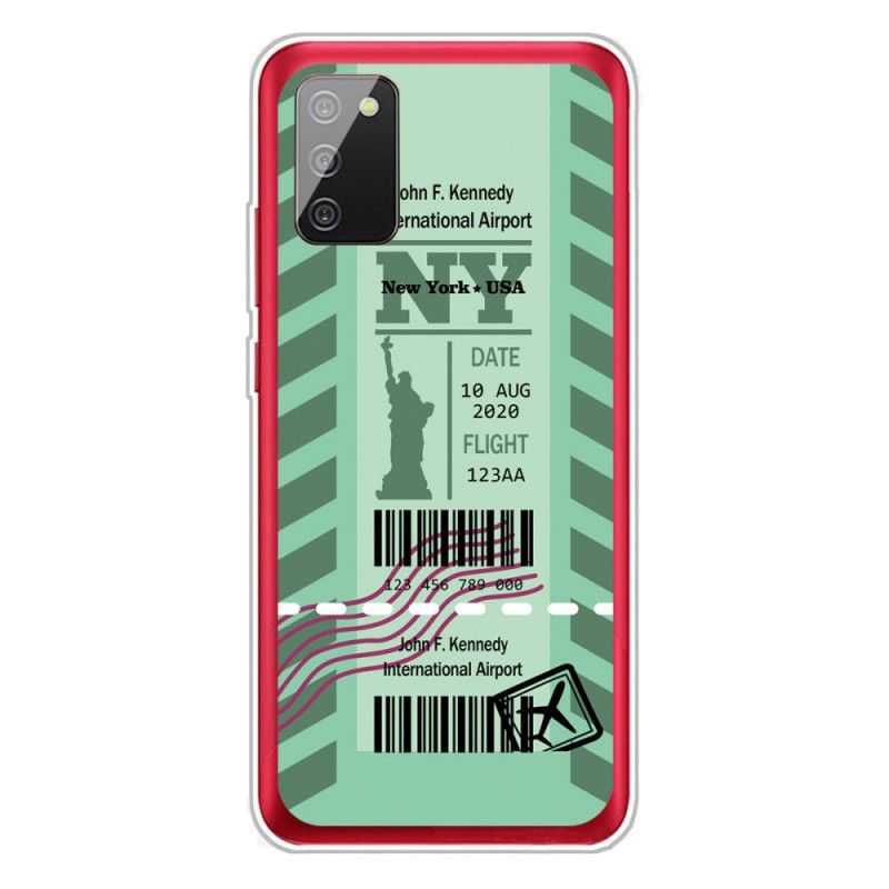 Coque Samsung Galaxy A02s Boarding Pass To New York