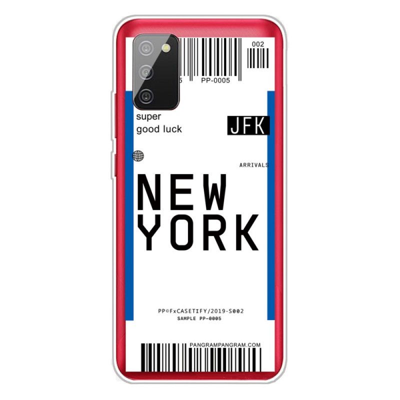 Coque Samsung Galaxy A02s Boarding Pass To New York