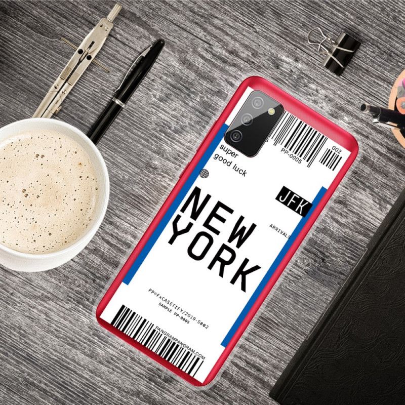 Coque Samsung Galaxy A02s Boarding Pass To New York