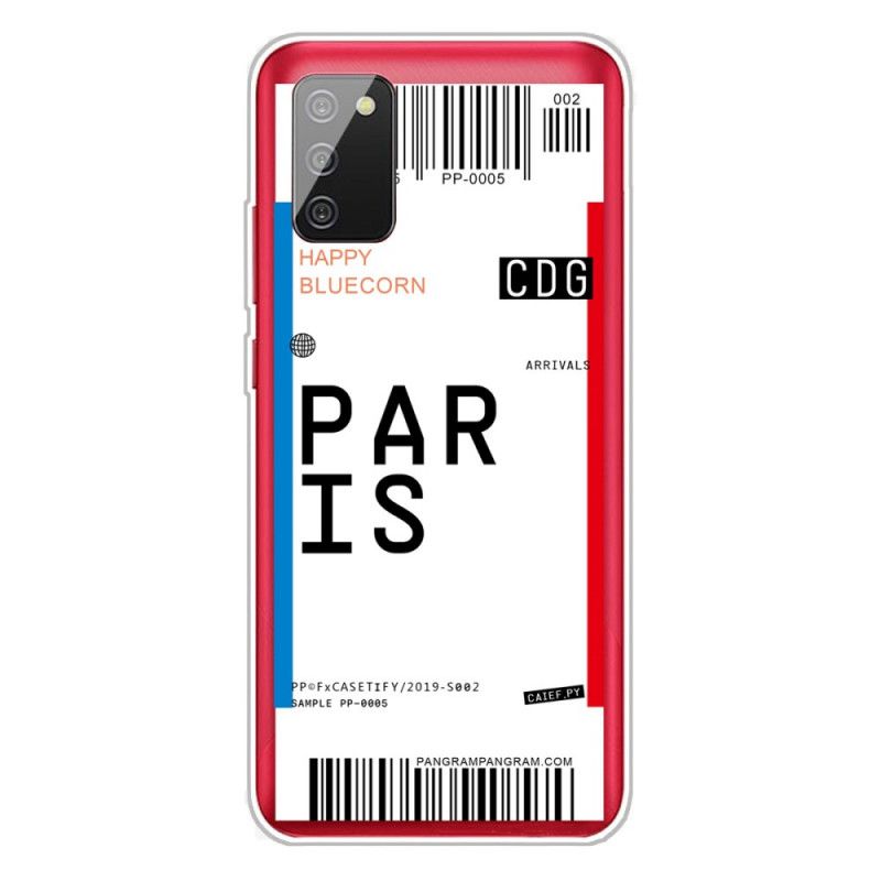 Coque Samsung Galaxy A02s Boarding Pass To Paris