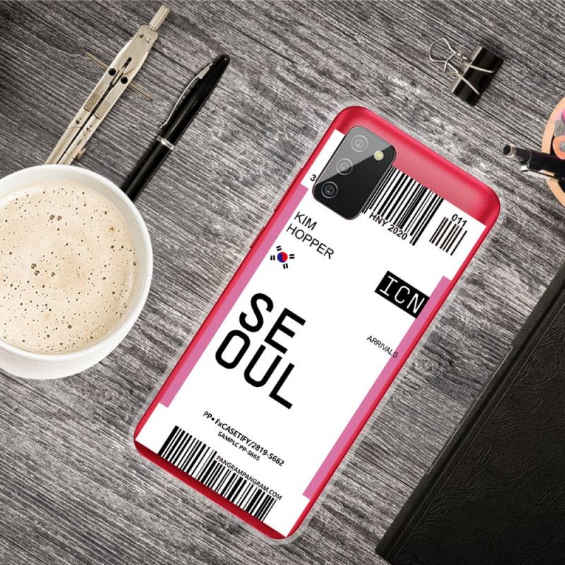 Coque Samsung Galaxy A02s Boarding Pass To Seoul