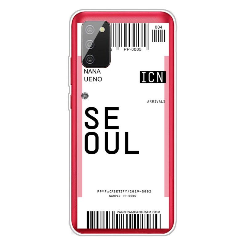 Coque Samsung Galaxy A02s Boarding Pass To Seoul