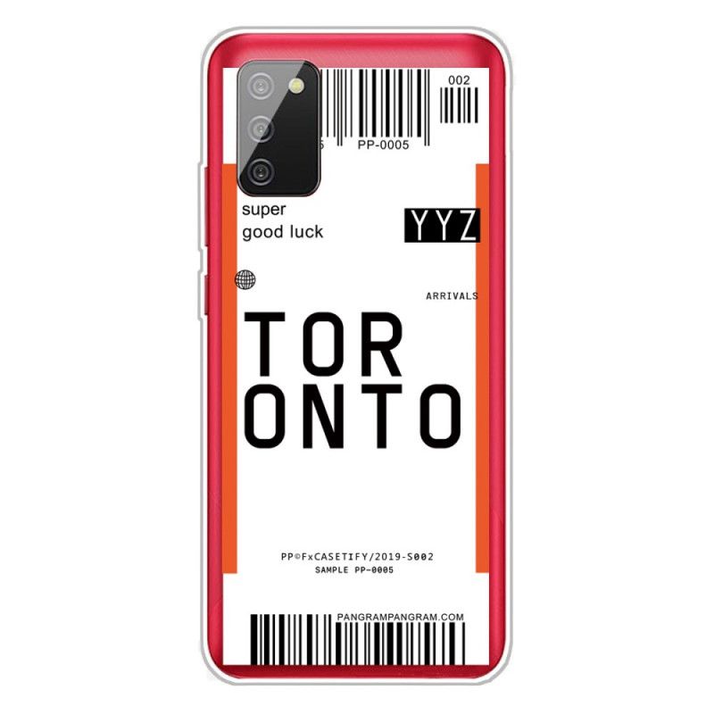 Coque Samsung Galaxy A02s Boarding Pass To Toronto