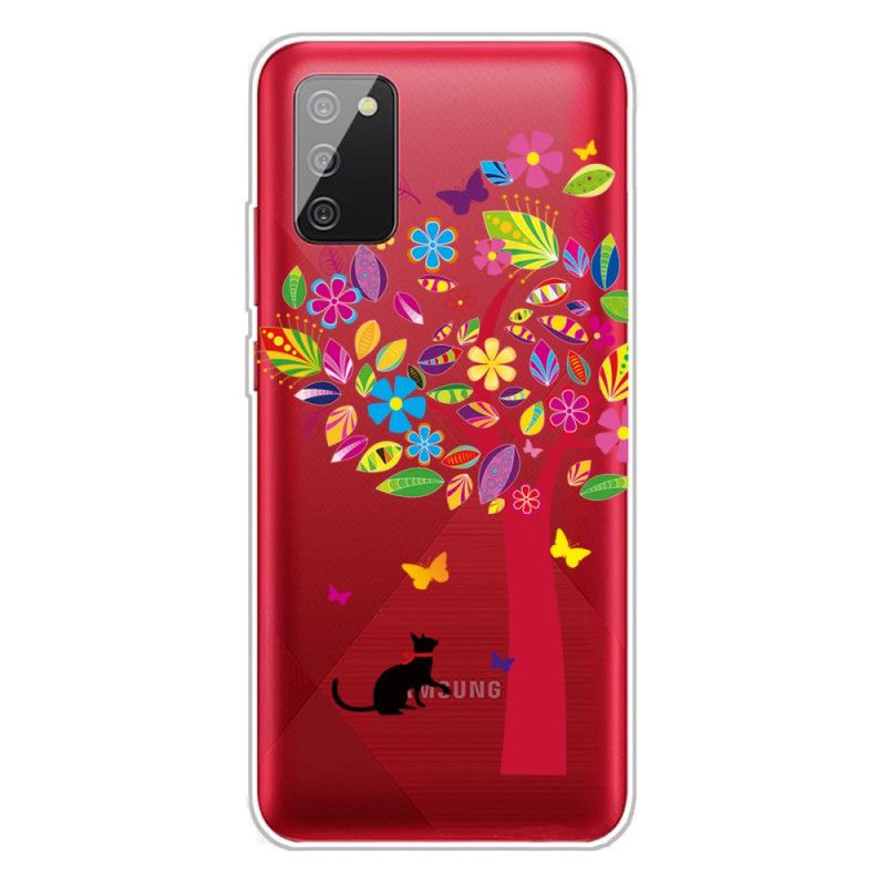 Coque Samsung Galaxy A02s Chat Sous L'arbre