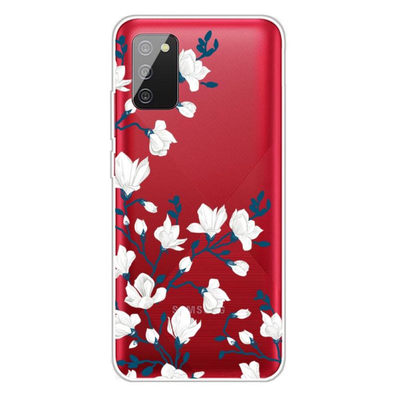 Coque Samsung Galaxy A02s Fleurs Blanches