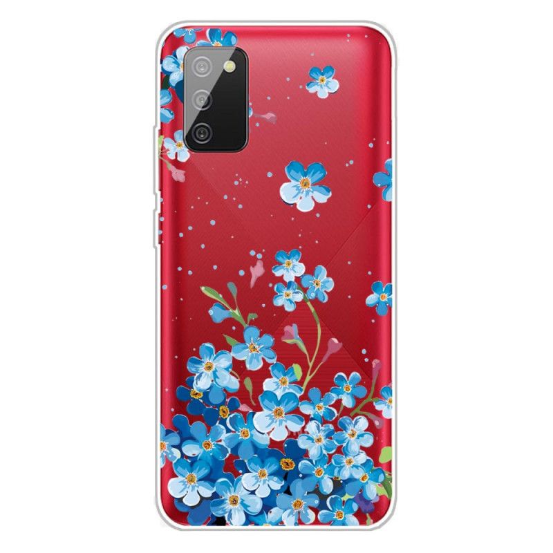 Coque Samsung Galaxy A02s Fleurs Bleues