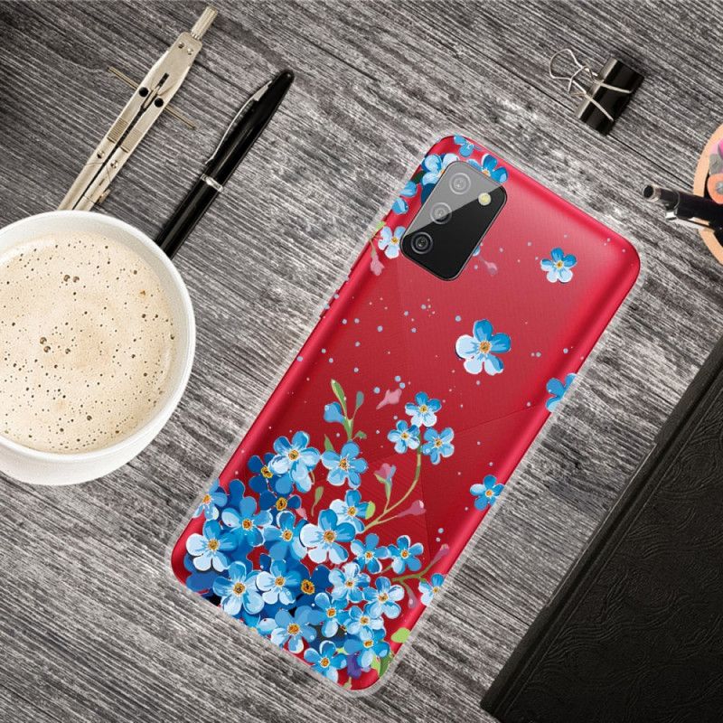 Coque Samsung Galaxy A02s Fleurs Bleues