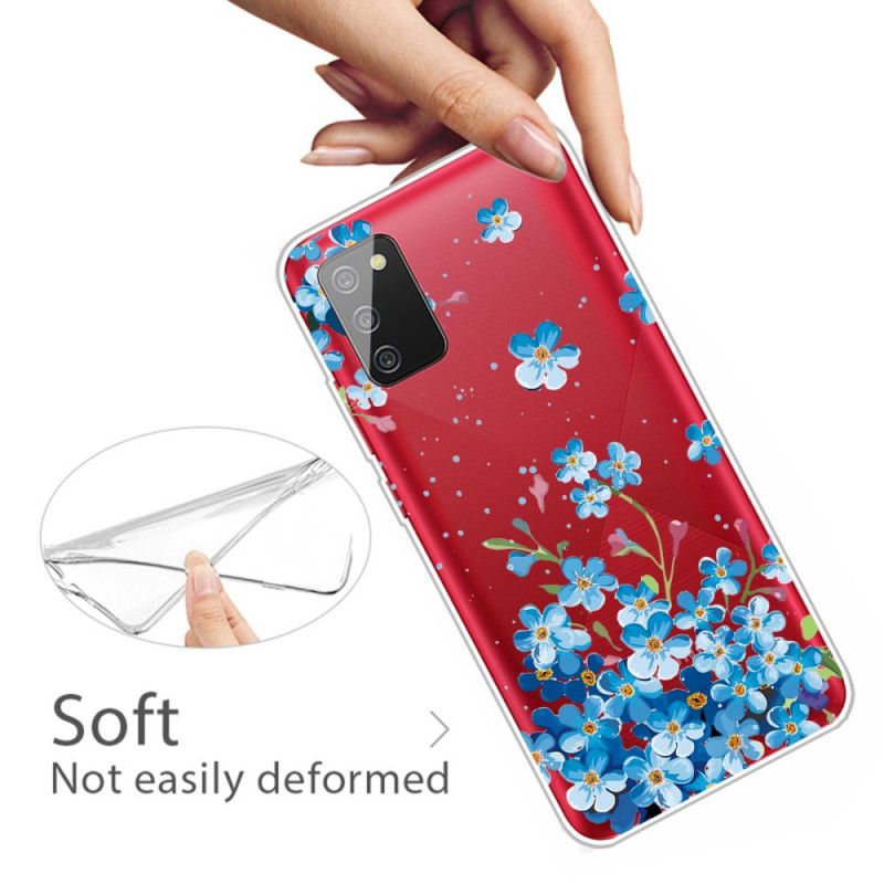 Coque Samsung Galaxy A02s Fleurs Bleues