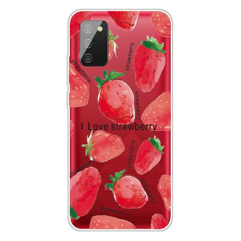 Coque Samsung Galaxy A02s Fraises / I Love Strawberry