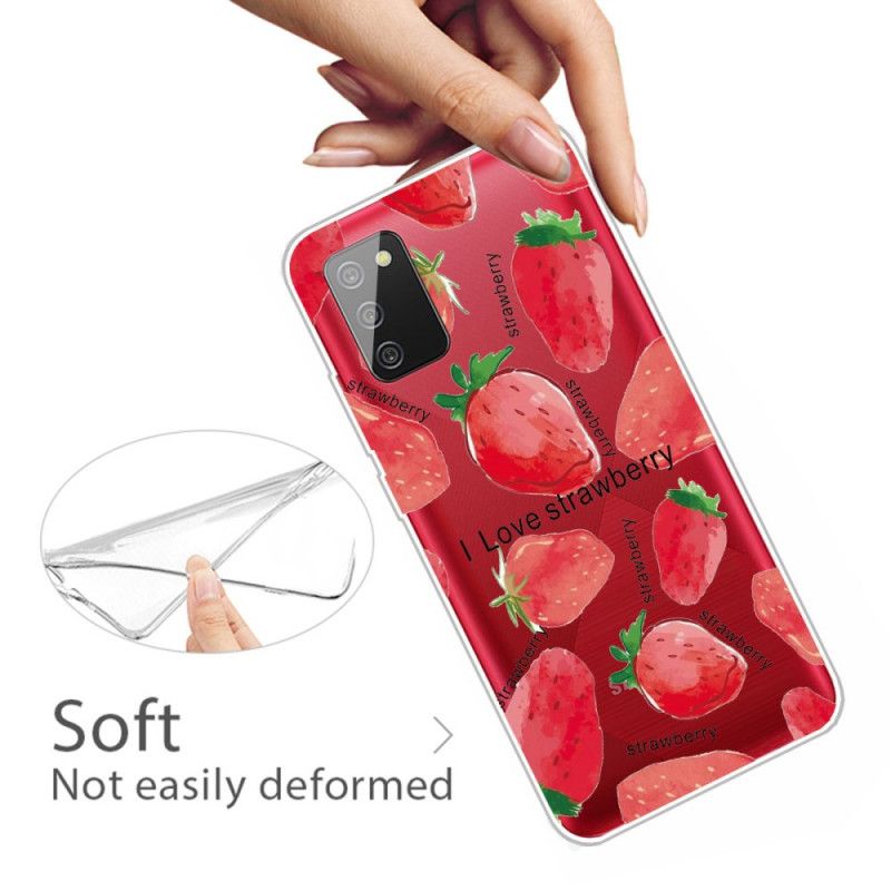 Coque Samsung Galaxy A02s Fraises / I Love Strawberry