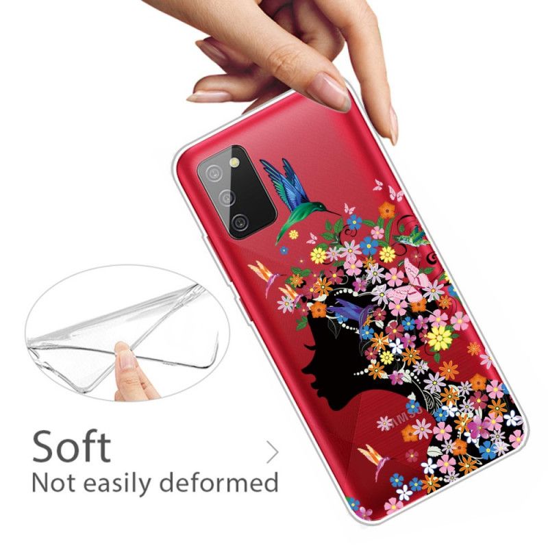 Coque Samsung Galaxy A02s Jolie Tête Fleurie