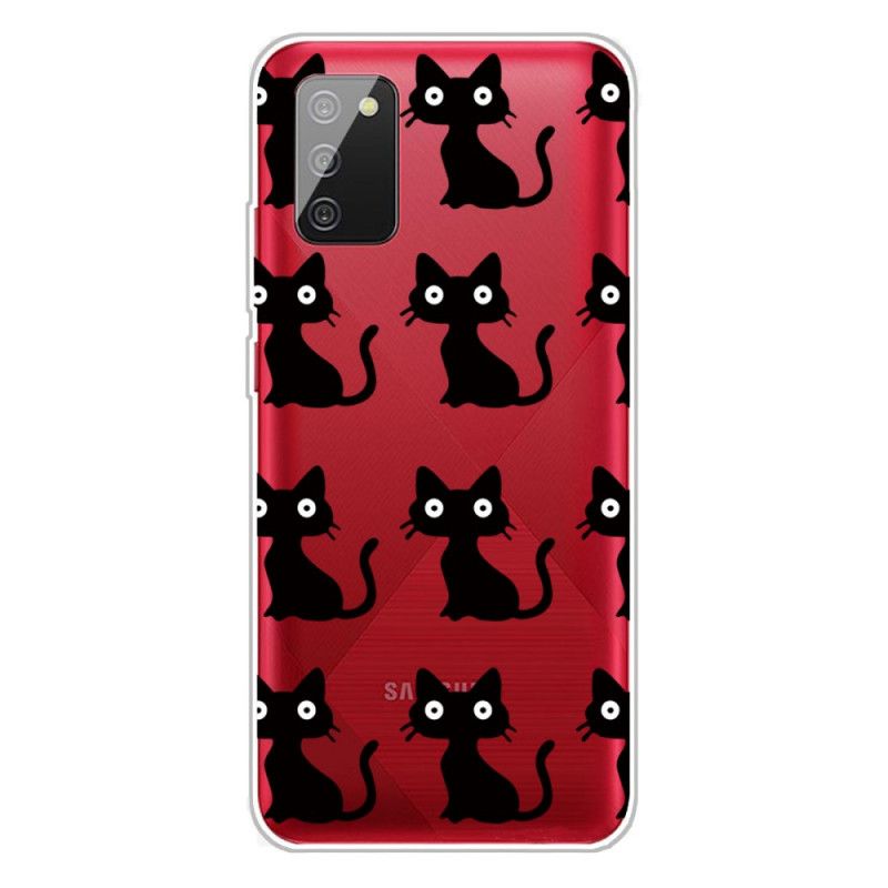 Coque Samsung Galaxy A02s Multiples Chats Noirs