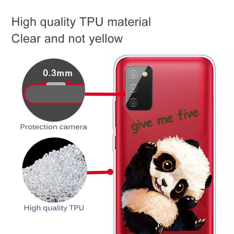 Coque Samsung Galaxy A02s Transparente Panda Give Me Five