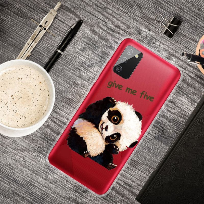 Coque Samsung Galaxy A02s Transparente Panda Give Me Five