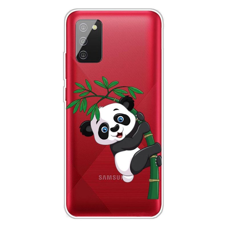 Coque Samsung Galaxy A02s Transparente Panda Sur Le Bambou