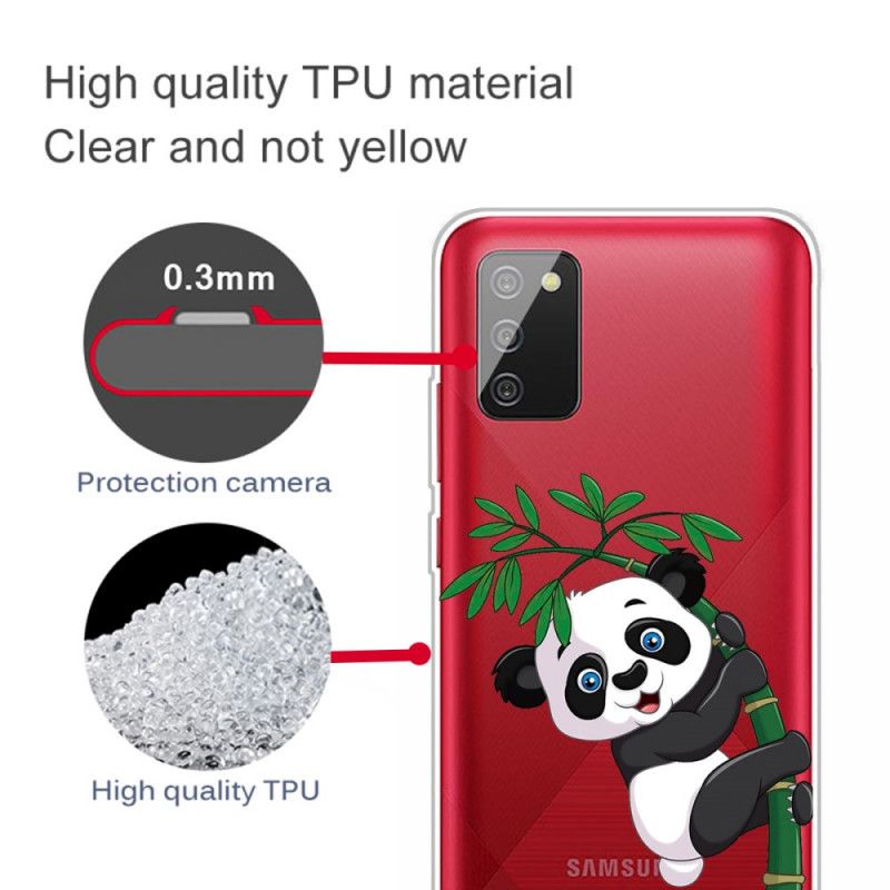 Coque Samsung Galaxy A02s Transparente Panda Sur Le Bambou