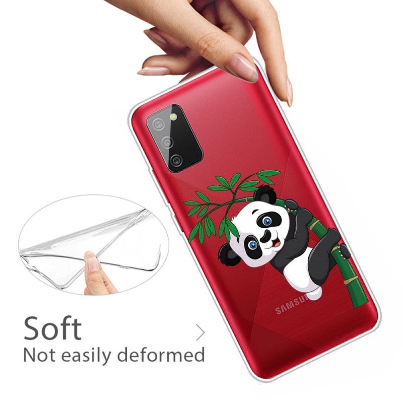 Coque Samsung Galaxy A02s Transparente Panda Sur Le Bambou