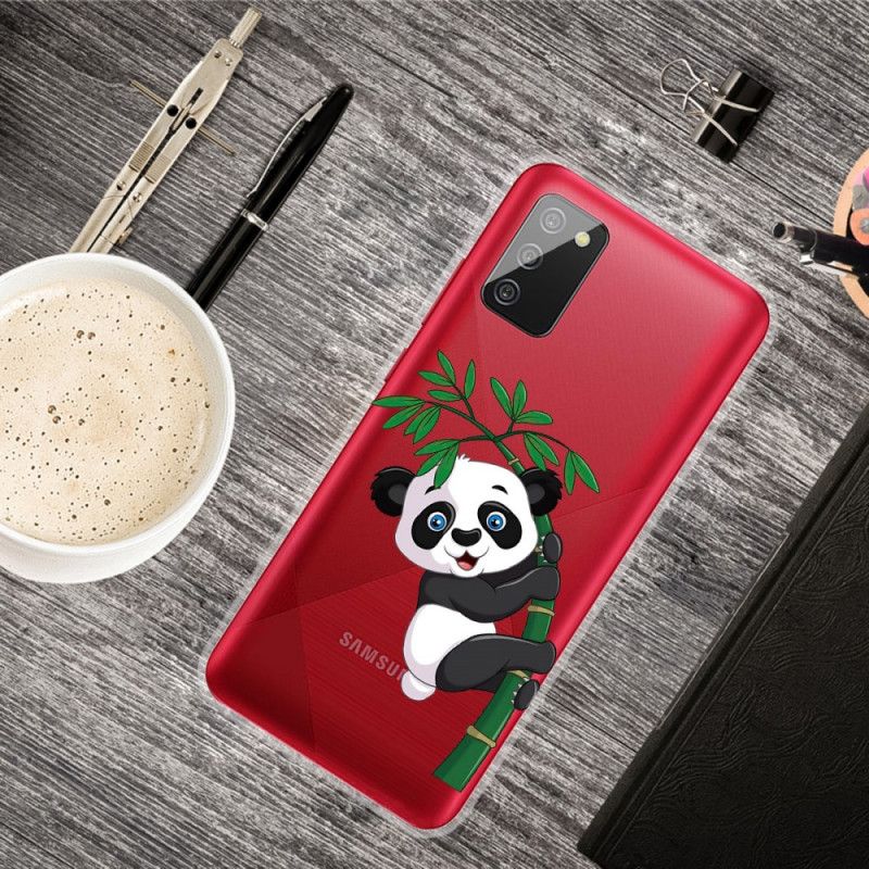 Coque Samsung Galaxy A02s Transparente Panda Sur Le Bambou