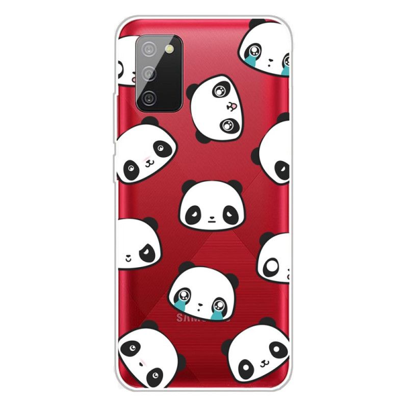 Coque Samsung Galaxy A02s Transparente Pandas Sentimentaux