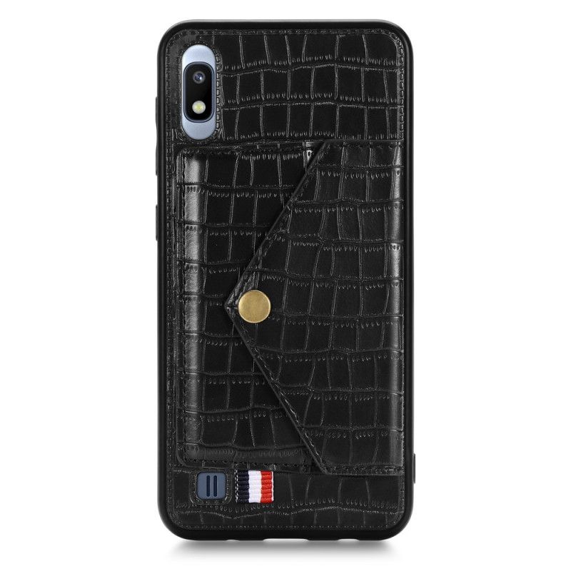 Coque Samsung Galaxy A10 Crocodile Porte-cartes Et Support