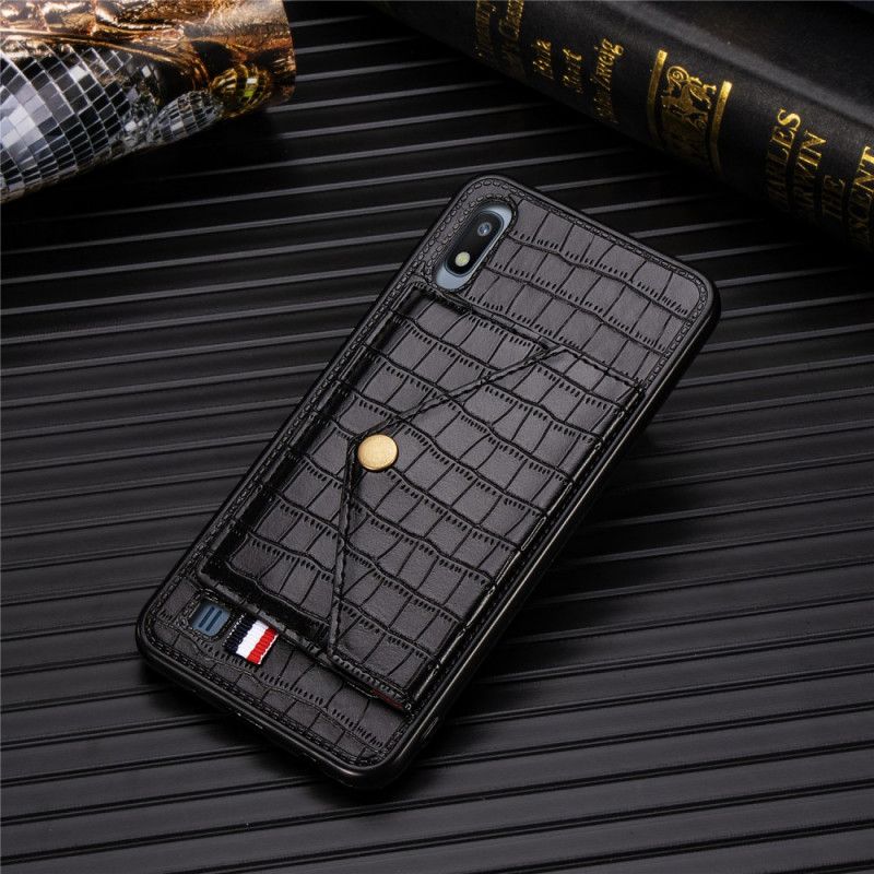 Coque Samsung Galaxy A10 Crocodile Porte-cartes Et Support