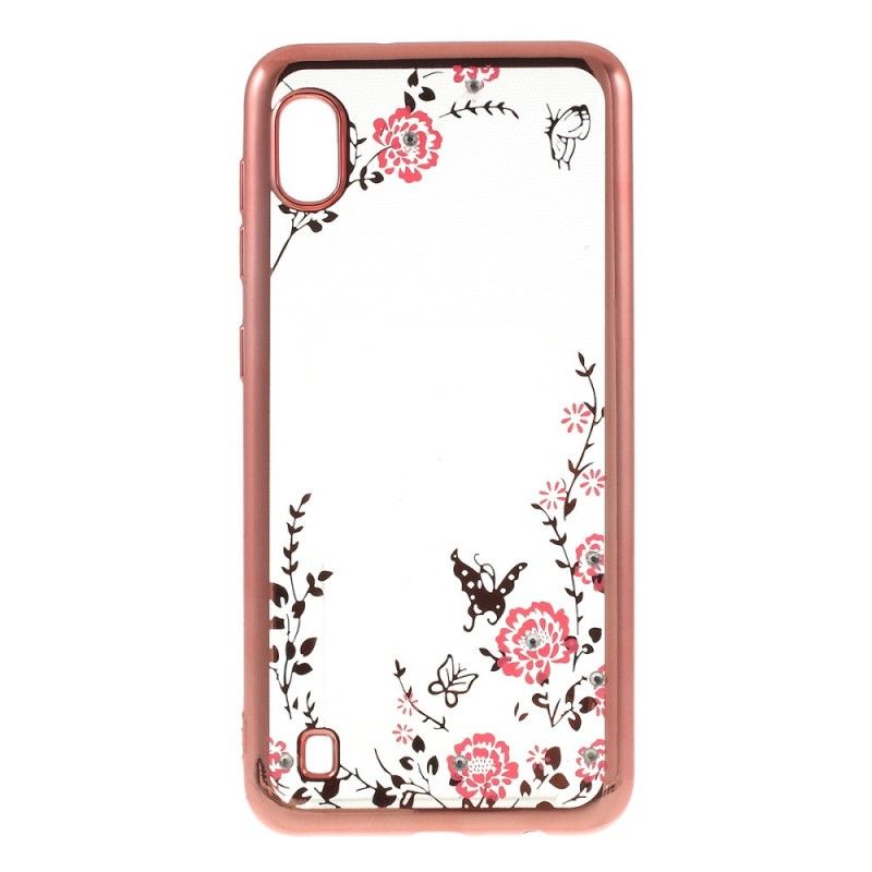 Coque Samsung Galaxy A10 Diamants, Fleurs Et Papillons