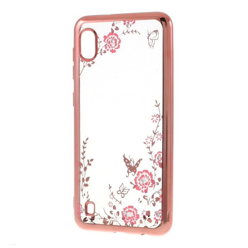 Coque Samsung Galaxy A10 Diamants, Fleurs Et Papillons