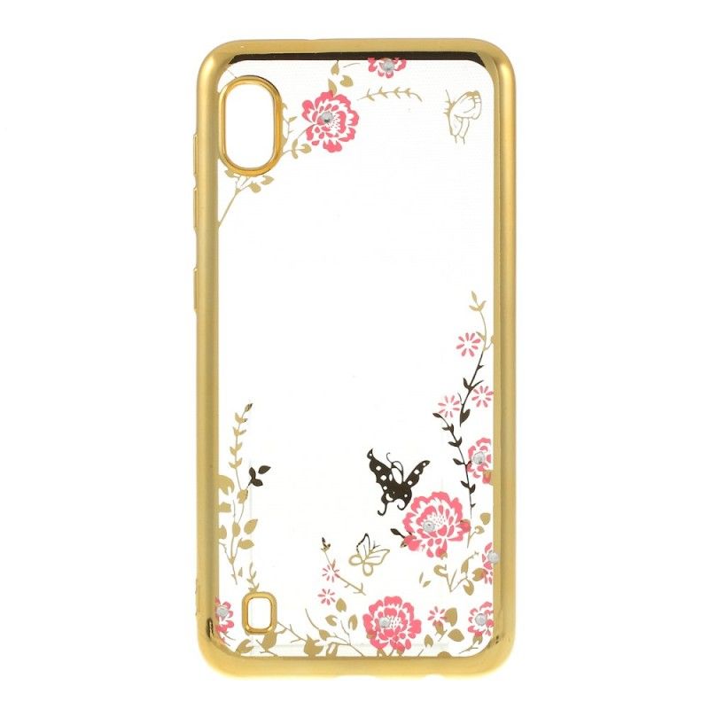 Coque Samsung Galaxy A10 Diamants, Fleurs Et Papillons