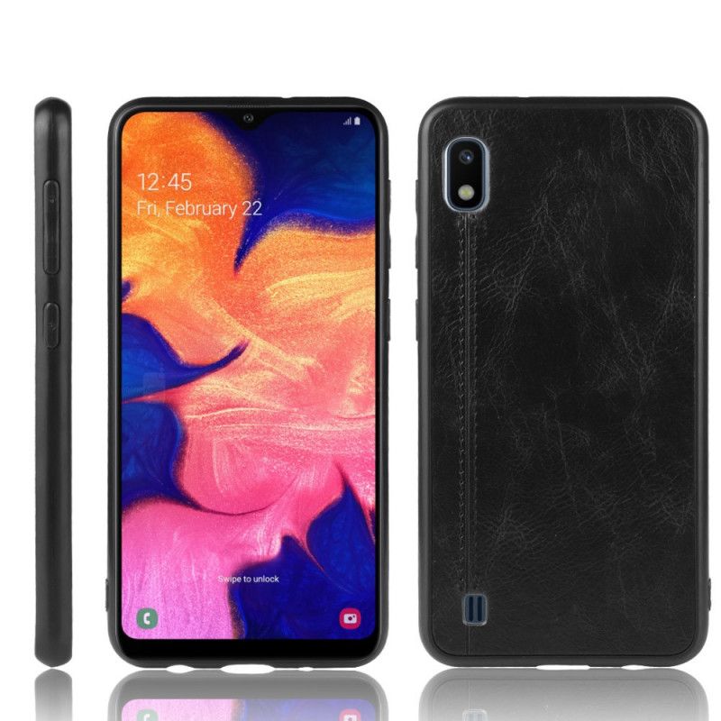 Coque Samsung Galaxy A10 Effet Cuir Couture